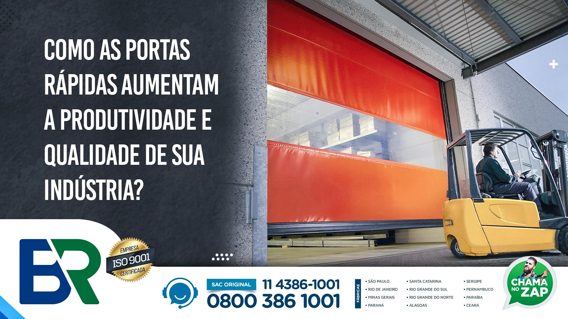 Como as portas rápidas aumentam a produtividade e qualidade de sua indústria?