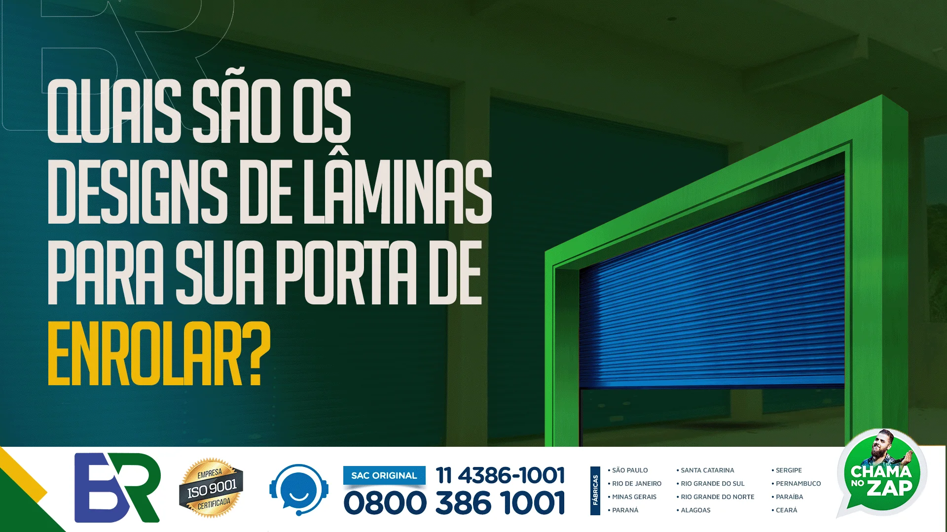 Quais são os tipos de designs de lâminas para portas de enrolar?